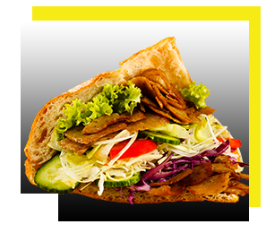 Lamb Doner with Sauce & Salad Single